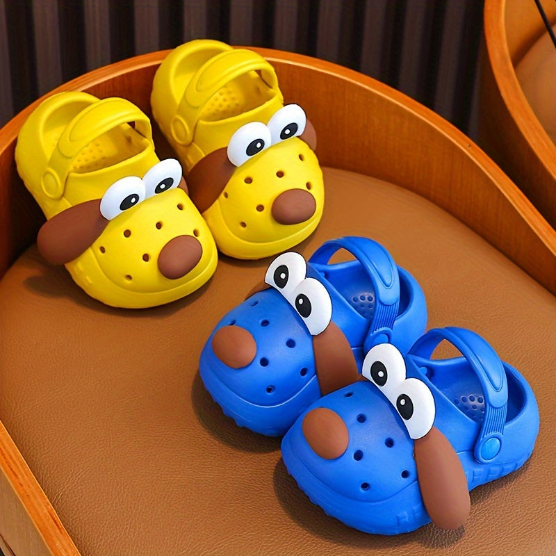 Kids Cartoon Puppy Slippers – Breathable Lightweight EVA Slip-On Shoes with Non-Slip Design for Beach, Pool, Travel, and All-Season Comfort