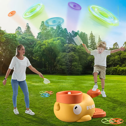 Outdoor Duck Disc Launcher Toy for Kids Ages 3–8 – Fun Flying Disc Game for Family Yard, Parties, and Birthday Gifts