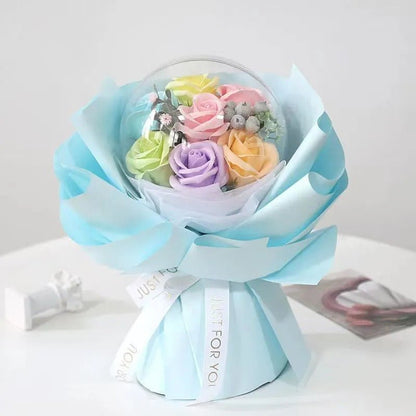Acrylic Bobo Ball with Artificial Rose -  Flower Bouquet Birthday for Valentine's, Birthday and Teacher's Day Gift