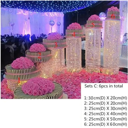 Acrylic Crystal Cake Stand Set – Transparent Centerpieces for Weddings, Birthdays, and Party Table Décor (3-9pcs)