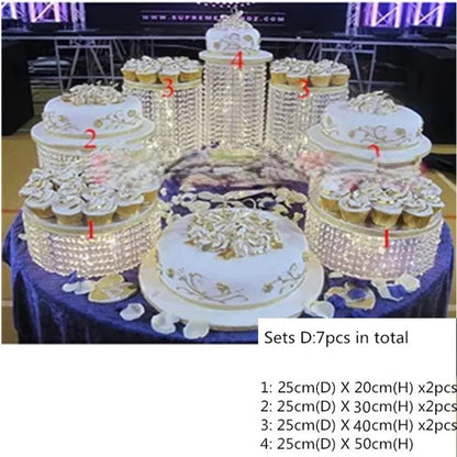 Acrylic Crystal Cake Stand Set – Transparent Centerpieces for Weddings, Birthdays, and Party Table Décor (3-9pcs)