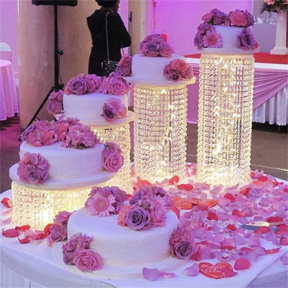Acrylic Crystal Cake Stand Set – Transparent Centerpieces for Weddings, Birthdays, and Party Table Décor (3-9pcs)