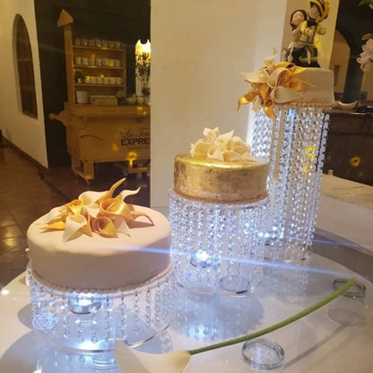 Acrylic Crystal Cake Stand Set – Transparent Centerpieces for Weddings, Birthdays, and Party Table Décor (3-9pcs)