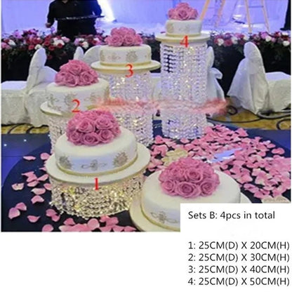 Acrylic Crystal Cake Stand Set – Transparent Centerpieces for Weddings, Birthdays, and Party Table Décor (3-9pcs)