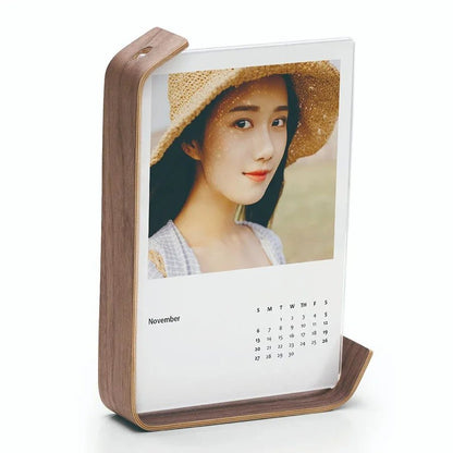 Acrylic Desk Wooden Photo Frame with 3D Dried Flower Plant Specimen -Perfect for Office Decor and Stylish Organization