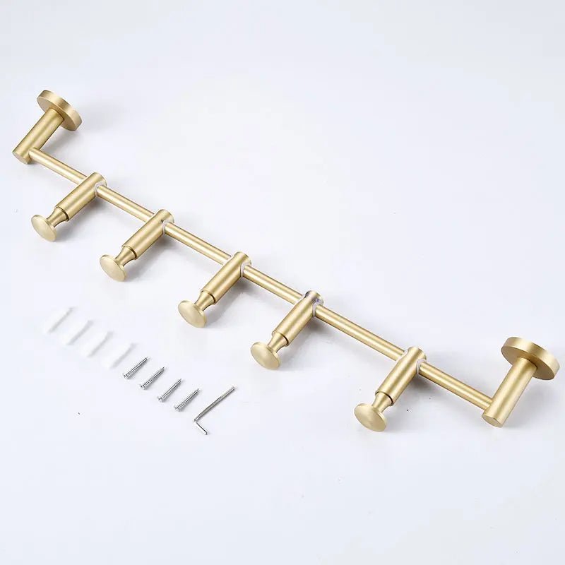 Adjustable Brass Wall Hanger – Stylish Storage for Hats, Scarves & Bags