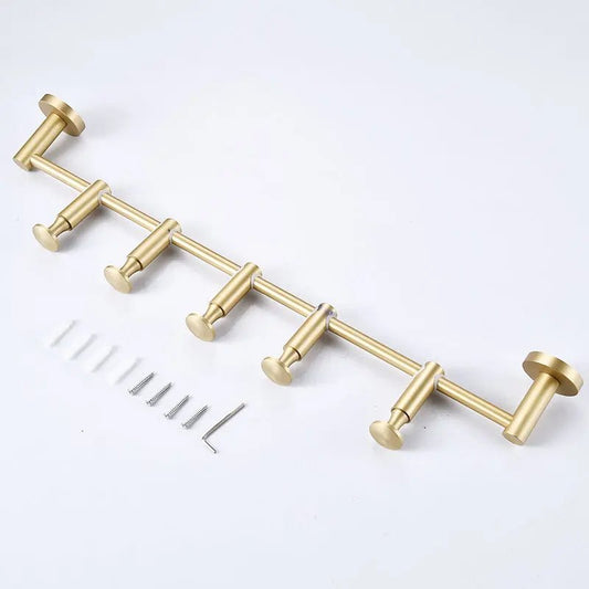 Adjustable Brass Wall Hanger – Stylish Storage for Hats, Scarves & Bags
