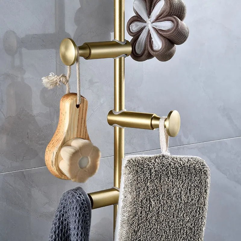 Adjustable Brass Wall Hanger – Stylish Storage for Hats, Scarves & Bags