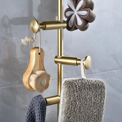 Adjustable Brass Wall Hanger – Stylish Storage for Hats, Scarves & Bags