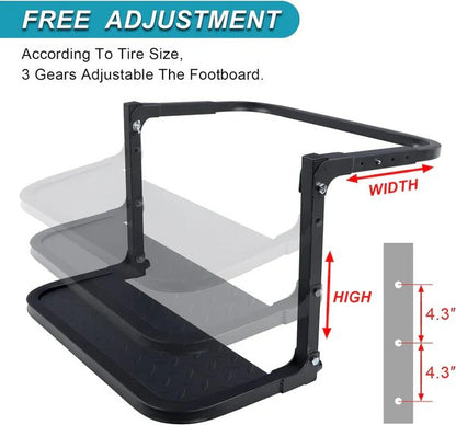 Adjustable Folding Tire Step - Portable Heavy Duty Tire Step for  Pickup Truck, SUV and RVs