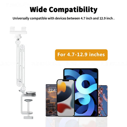 Adjustable Rotating Tablet Stand Holder - Portable Monitor Tablet Holder, Pad and Phone Clip Mount