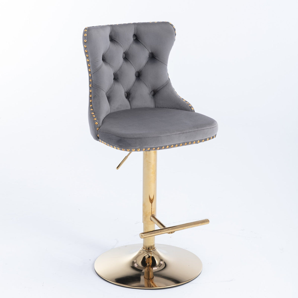 Modern Upholstered Bar Stools with Backs Comfortable Tufted for Home Pub and Kitchen - Adjustable Seat Height from 25-33 Inch