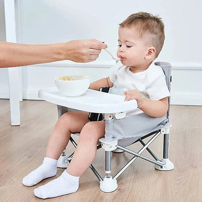 Adventurous Toddler Camping Chair - Foldable Baby Dining Table with Storage Bag, Comfortable Feeding Kids Camping Chair