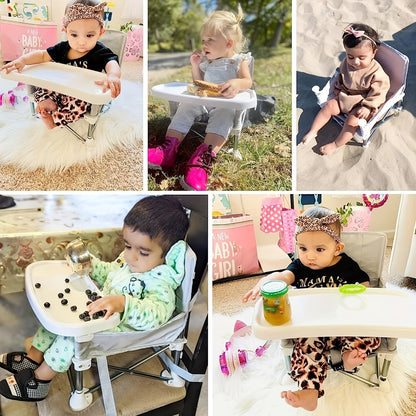 Adventurous Toddler Camping Chair - Foldable Baby Dining Table with Storage Bag, Comfortable Feeding Kids Camping Chair
