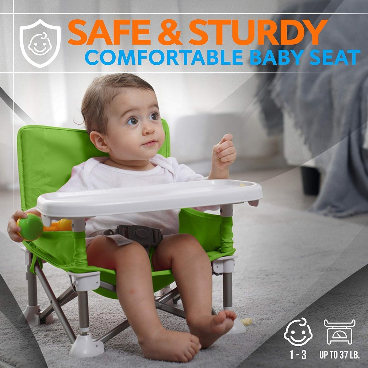 Adventurous Toddler Camping Chair - Foldable Baby Dining Table with Storage Bag, Comfortable Feeding Kids Camping Chair