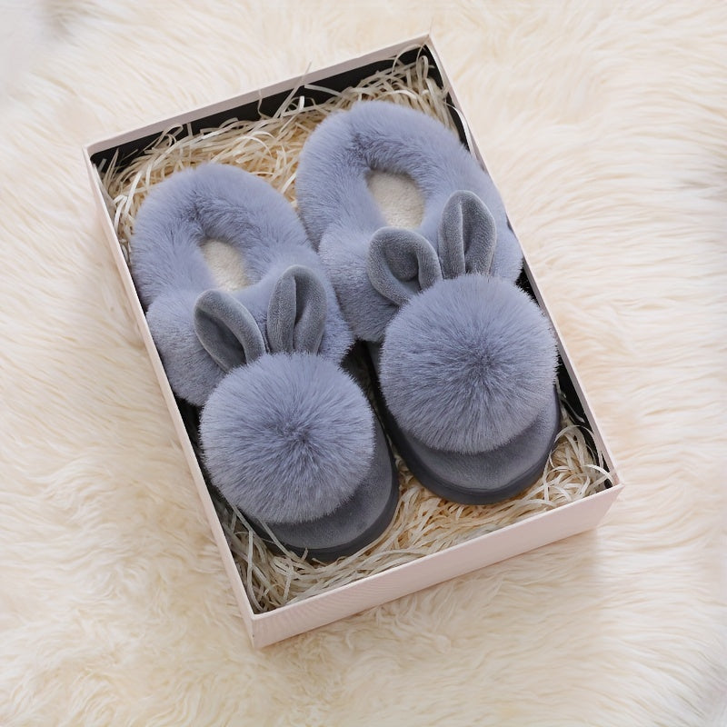 Warm Fur Rabbit Women’s Slippers – Furry, Ultra-Soft, Warm, Non-Slip Indoor Outdoor Slippers for Women in Total Comfort