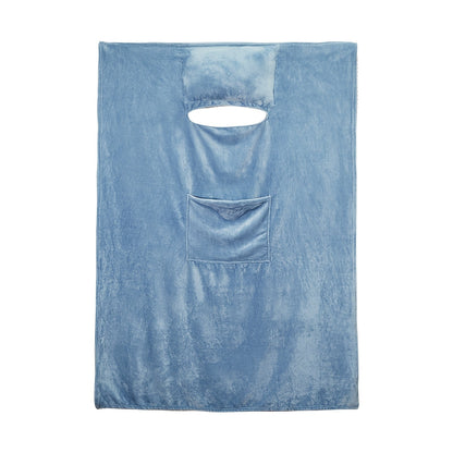 Portable Winter Car Blanket with Pillow – Soft Flannel Travel Throw for Sofa, Backseat, or Office Air Conditioning Warmth