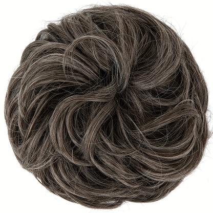 Messy Curly Hair Bun Extension – Voluminous Synthetic Elastic Chignon Scrunchie for Effortless Updo, Instant Volume & Natural-Looking Glam Hairpiece for Women