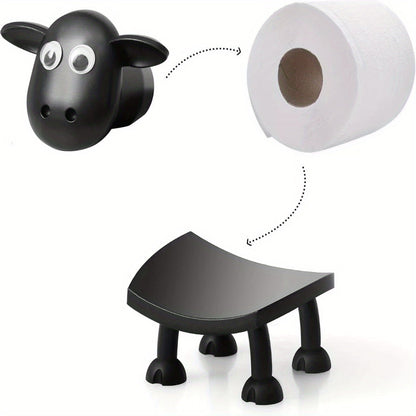 Cute Sheep Shaped Tissue Holder - Self Standing, Durable Plastic, Perfect for Bathroom Use. The Bathroom Tissue Holder Is Perfect for Organizing Tissue Rolls And Adding Cute Decorations