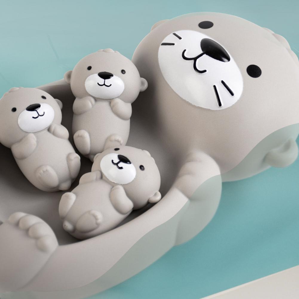 Floating Otter Animal Bath Toy Set for Kids – Educational and Fun Water Play for Swimming Pools and Bathtubs, Durable and Colorful