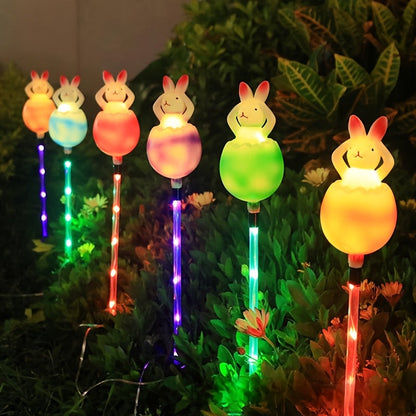Easter Bunny Eggshell Ground Light String – Glowing Decorative Lights for Festive Yard Displays, Egg Hunts, and Spring Cheer