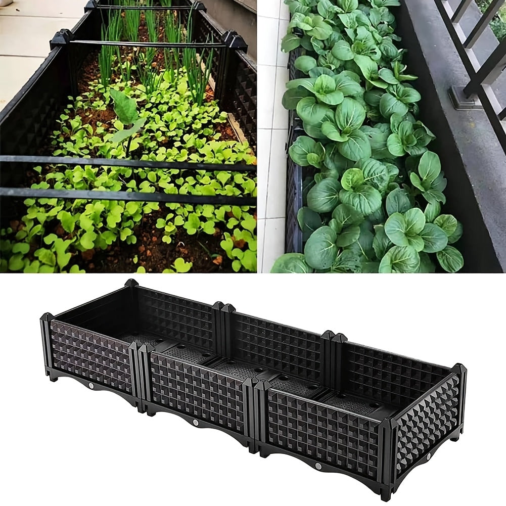Plastic Raised Planting Container with Drainage – Elevated Propagation Box for Growing Vegetables, Fruits, Flowers & Fresh Culinary Herbs