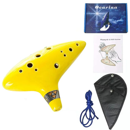 Alto C Ceramic Ocarina – 12-Tone Beginner & Professional Musical Instrument