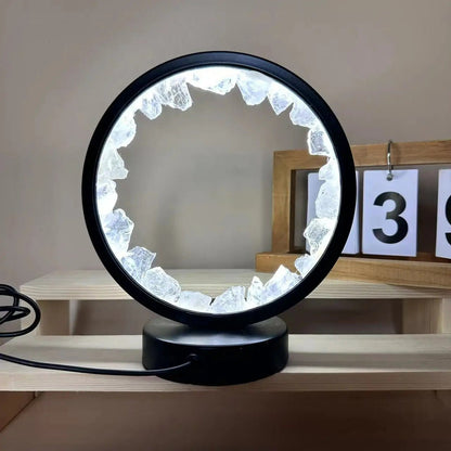 Cluster Night Amethyst Lamp - Natural Circle Decorative Amethyst Crystal Lamp for Bedroom or Desk