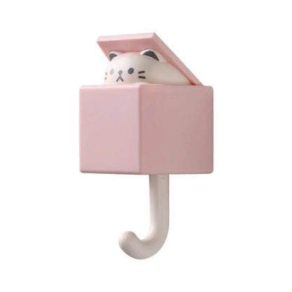 Animal Key Wall Hooks – Cartoon Cat, Duck & Bear Self-Adhesive Hangers for Keys, Towels, Coats & More – Perfect Dorm & Bedroom Décor