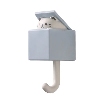 Animal Key Wall Hooks – Cartoon Cat, Duck & Bear Self-Adhesive Hangers for Keys, Towels, Coats & More – Perfect Dorm & Bedroom Décor