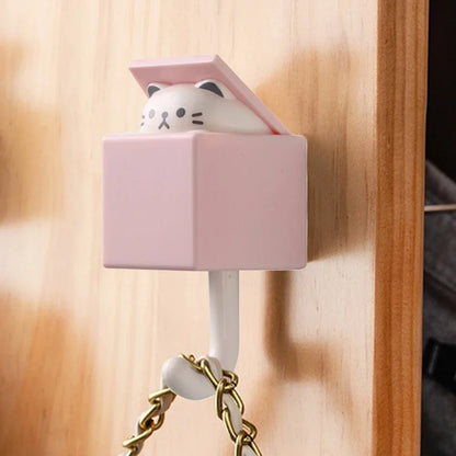 Animal Key Wall Hooks – Cartoon Cat, Duck & Bear Self-Adhesive Hangers for Keys, Towels, Coats & More – Perfect Dorm & Bedroom Décor