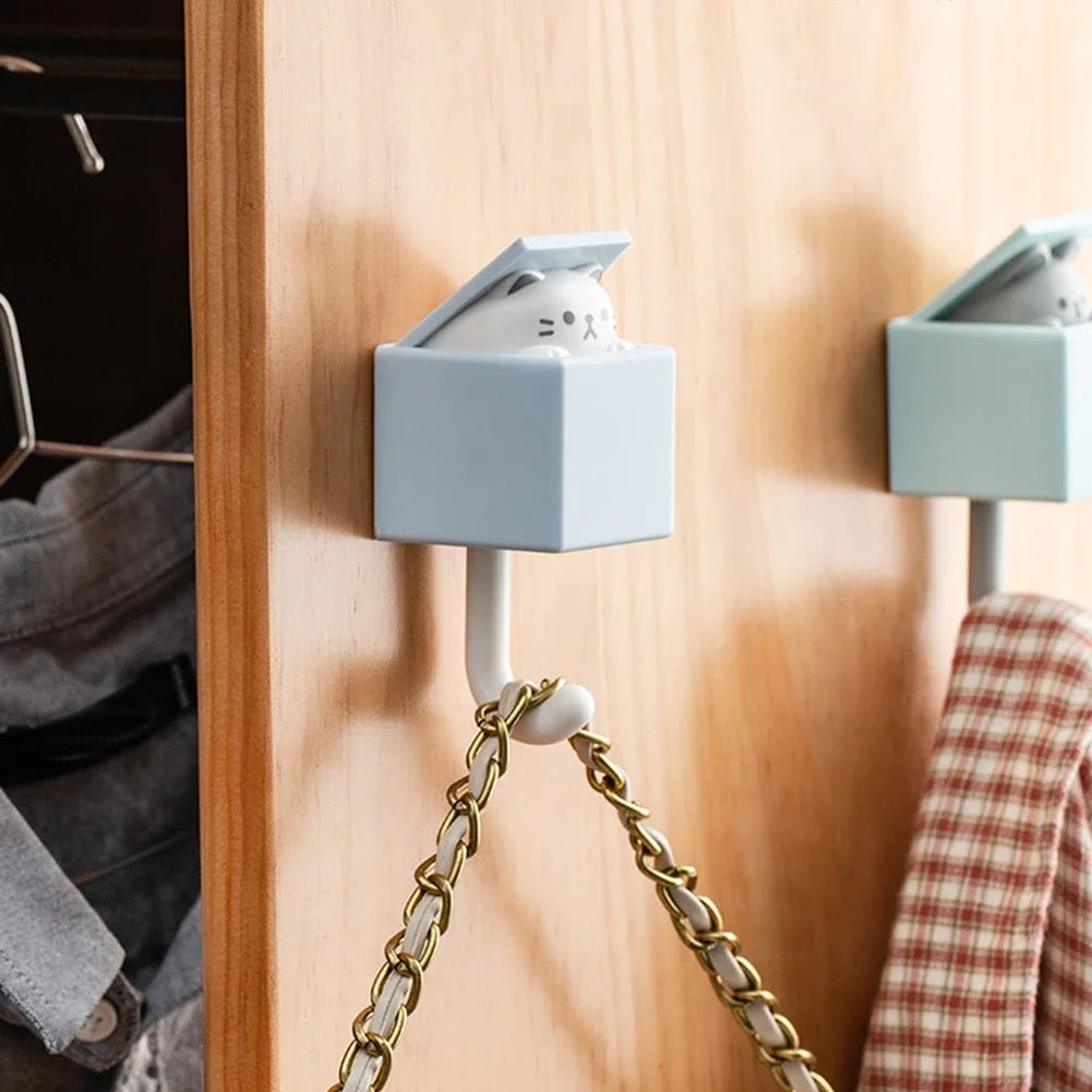 Animal Key Wall Hooks – Cartoon Cat, Duck & Bear Self-Adhesive Hangers for Keys, Towels, Coats & More – Perfect Dorm & Bedroom Décor