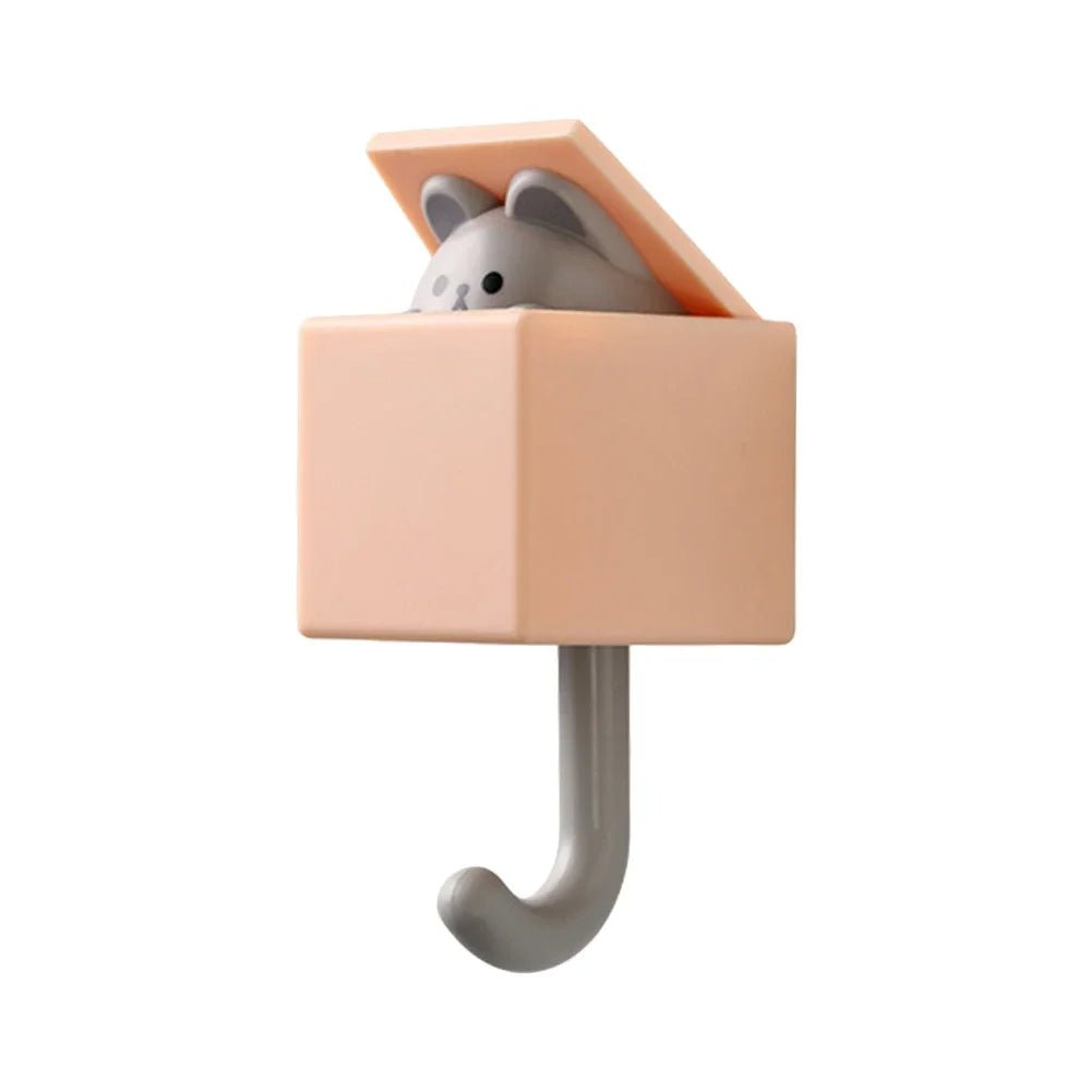 Animal Key Wall Hooks – Cartoon Cat, Duck & Bear Self-Adhesive Hangers for Keys, Towels, Coats & More – Perfect Dorm & Bedroom Décor