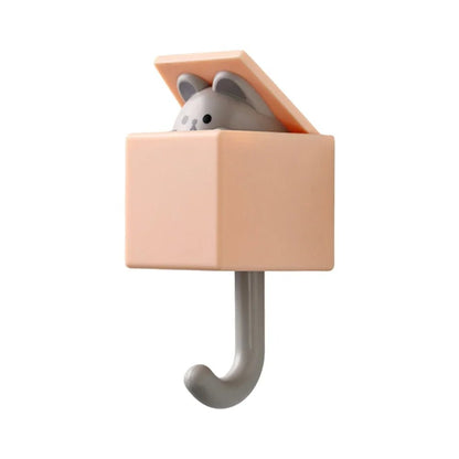 Animal Key Wall Hooks – Cartoon Cat, Duck & Bear Self-Adhesive Hangers for Keys, Towels, Coats & More – Perfect Dorm & Bedroom Décor
