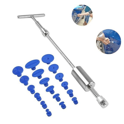 Paintless Dent Puller Kit - T-Bar Slide Hammer with Glue Tabs for Shallow Car Dents