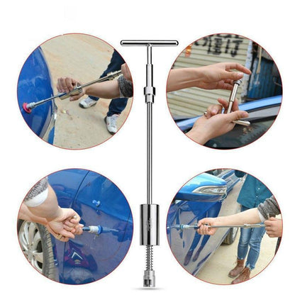 Paintless Dent Puller Kit - T-Bar Slide Hammer with Glue Tabs for Shallow Car Dents