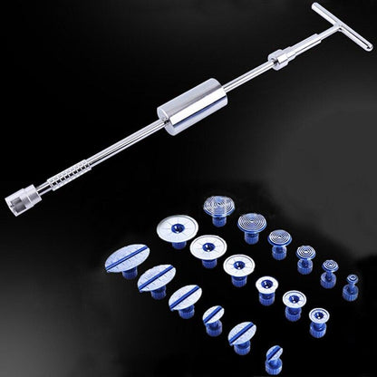 Paintless Dent Puller Kit - T-Bar Slide Hammer with Glue Tabs for Shallow Car Dents