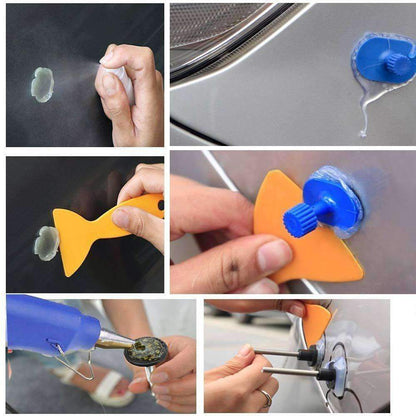 Car Dent Remover Cleaning Kit (Scrapers, Cleaning Alcohol, Microfiber Rag)