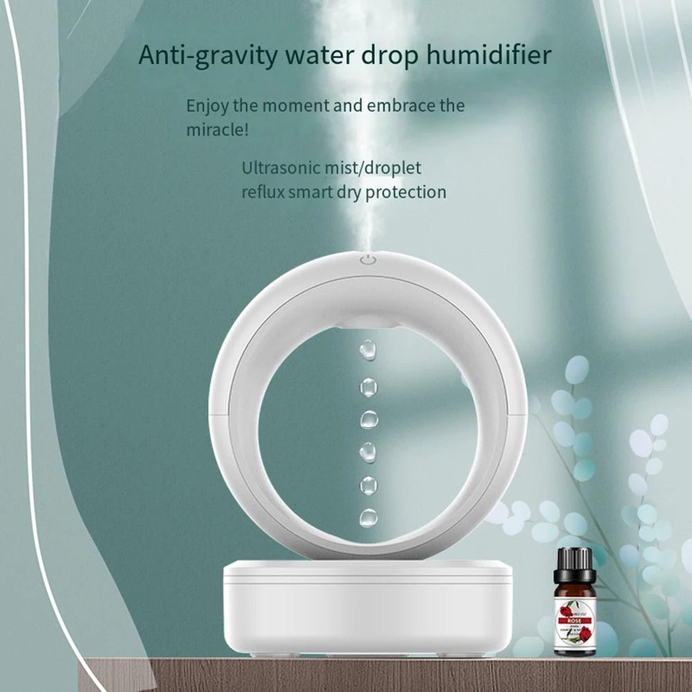Anti-gravity Humidifier - 680ML Water Drop Humidifier Aroma Diffuser Essential Oil Ultrasonic Levitating Mist Maker