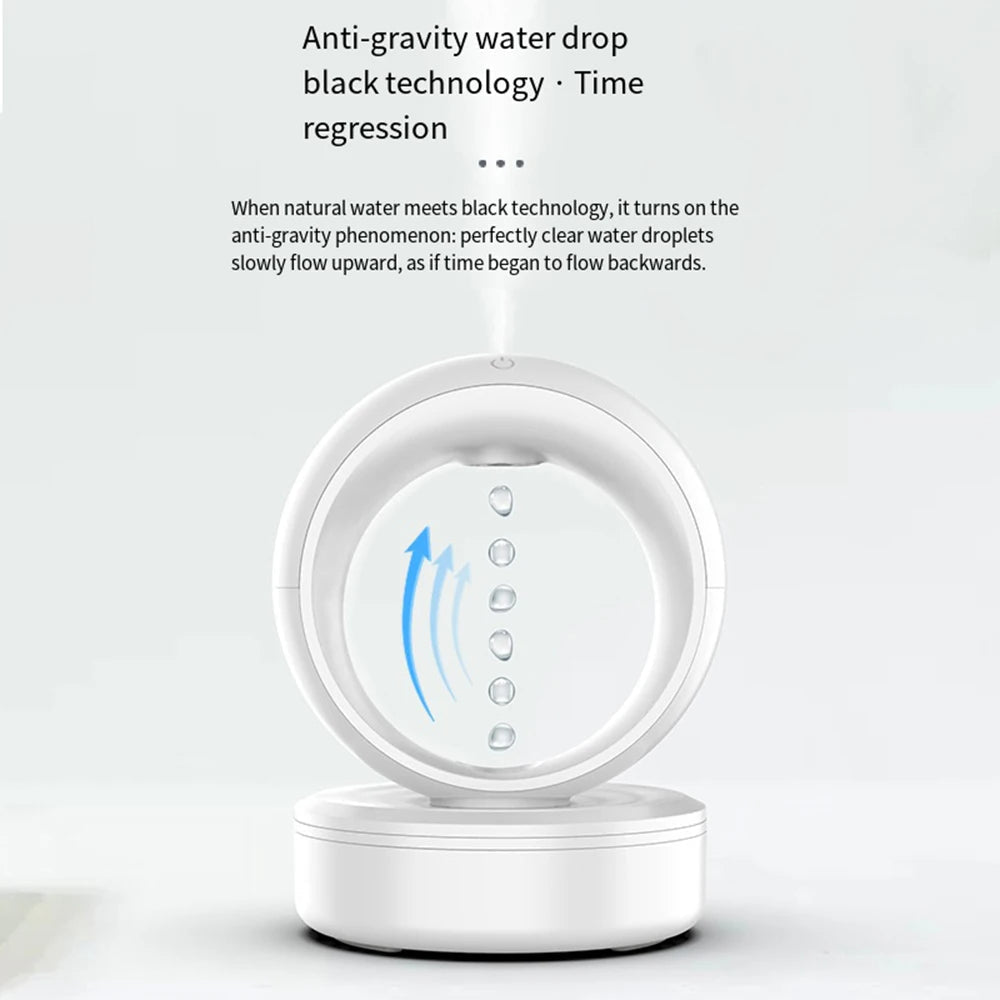 Anti-gravity Humidifier - 680ML Water Drop Humidifier Aroma Diffuser Essential Oil Ultrasonic Levitating Mist Maker
