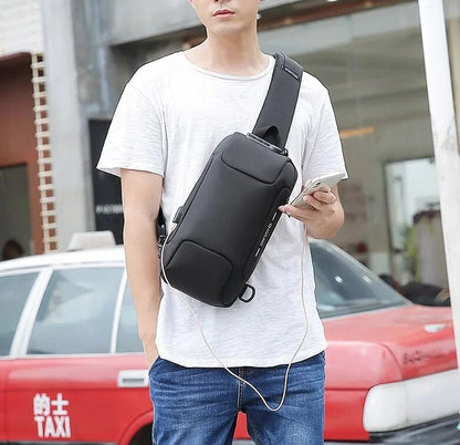 Anti-theft Cross Body Bag- Multifunction USB Backpack With 3-Digit Lock