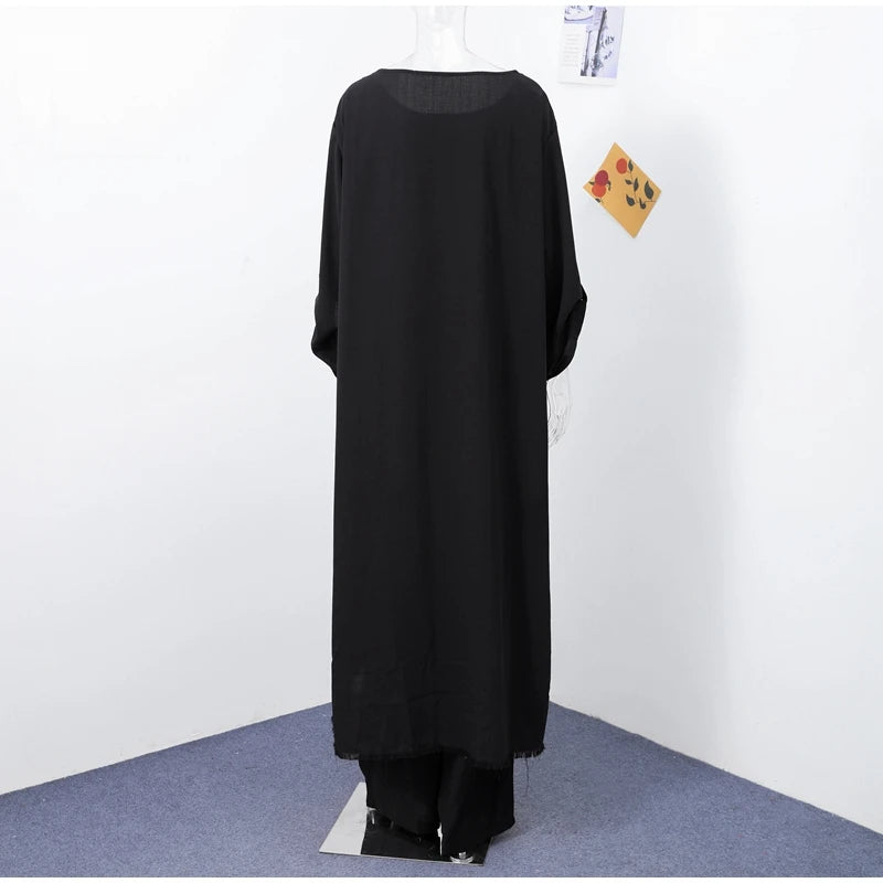 Women’s Casual Spring Summer Pants Set – Elegant Loose-Fit Pullover with Irregular Neck and Wide-Leg Pants for Effortless Everyday Sophistication