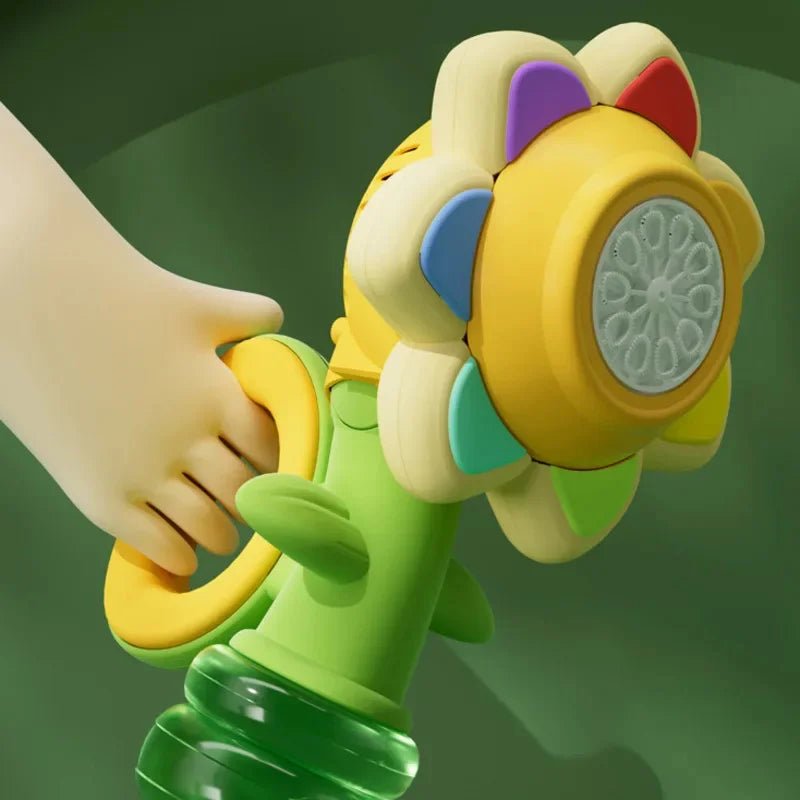 Automatic Sunflower Bubble Machine with Rotating Lights – Fun Soap Bubble Gun for Kids, Perfect Summer Outdoor Toy Gift
