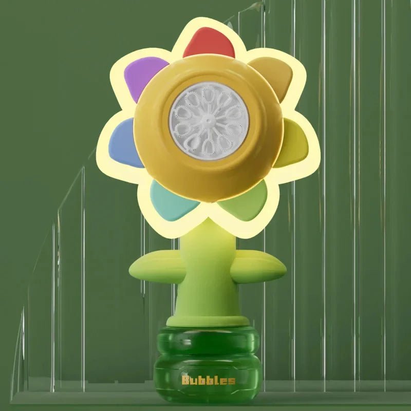 Automatic Sunflower Bubble Machine with Rotating Lights – Fun Soap Bubble Gun for Kids, Perfect Summer Outdoor Toy Gift
