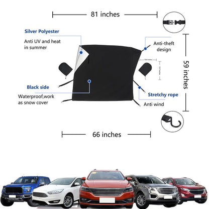 Automobile Magnetic Sunshade Cover - Anti-snow Dustproof Heat Insulation Four Seasons Universal for Hatchback Sedan SUV
