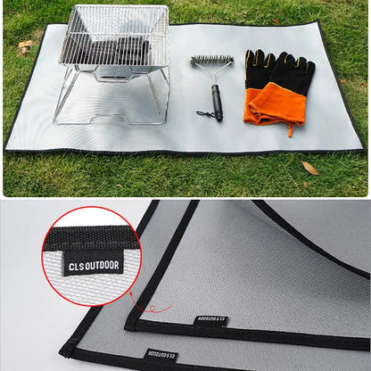 Camping Fireproof Grill Mat – Flame Retardant Ember Blanket, Heat-Resistant Insulation Pad for Outdoor Barbecue, Picnic, and Safe Camping Cooking