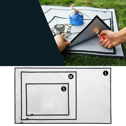 Camping Fireproof Grill Mat – Flame Retardant Ember Blanket, Heat-Resistant Insulation Pad for Outdoor Barbecue, Picnic, and Safe Camping Cooking