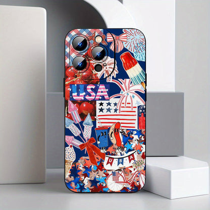 Independence Day iPhone Case – Protective Phone Cover with All-Round Lens Guard & Patriotic Design for iPhone 11–16 Series, Fun Gift for Boys & Girls