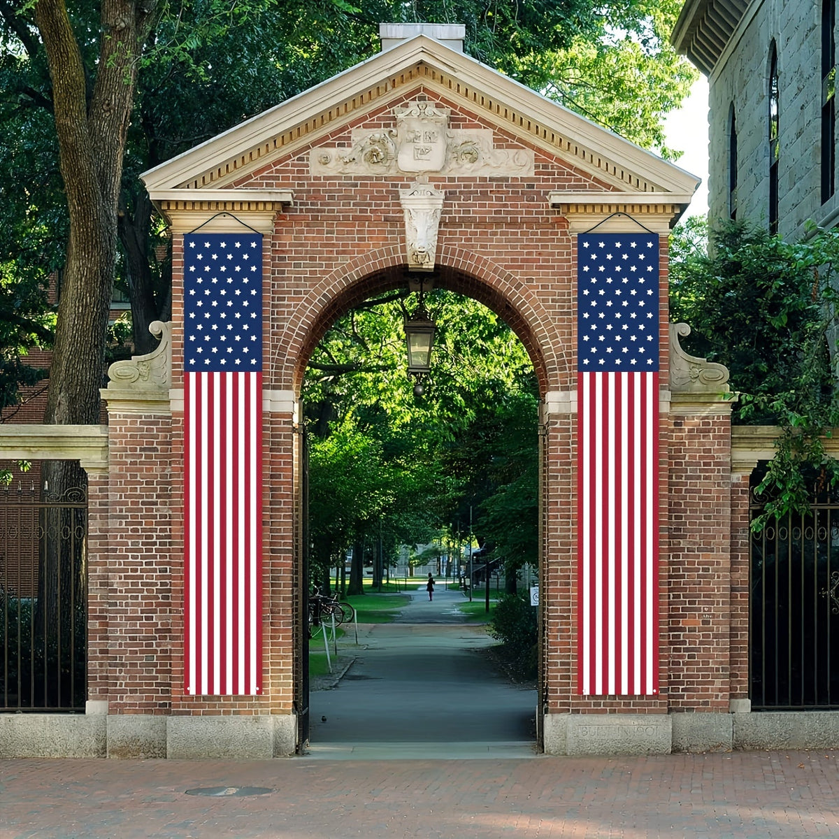 Patriotic American Flag Porch Banners – Outdoor Polyester Hanging Decor for 4th of July and Memorial Day