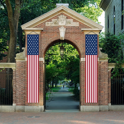 Patriotic American Flag Porch Banners – Outdoor Polyester Hanging Decor for 4th of July and Memorial Day